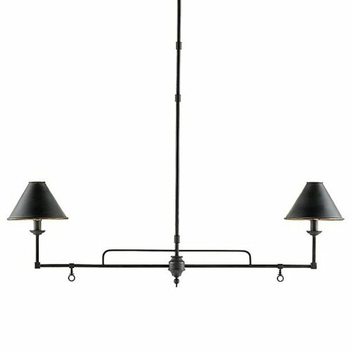 Currey & Company Prosperity Linear Chandelier - Color: Black - Size: 2 light - 9000-0114