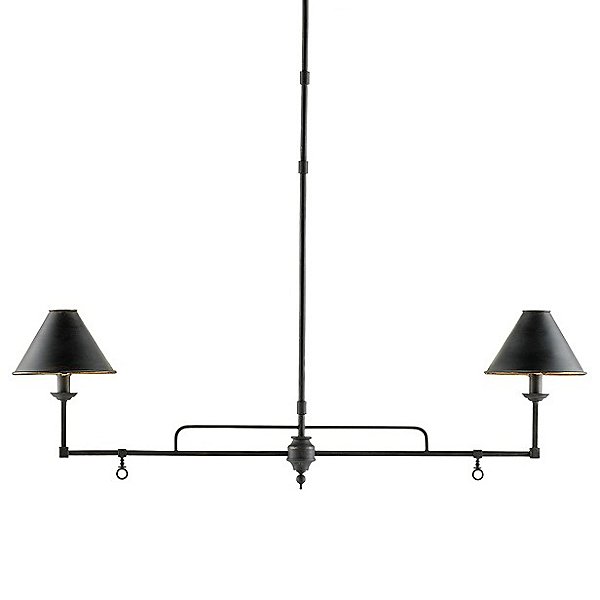 Currey & Company Prosperity Linear Chandelier - Color: Black - Size: 2 light - 9000-0114