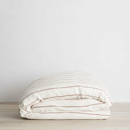 Linen Duvet Cover - Cedar Stripe