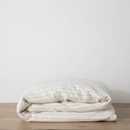 Linen Duvet Cover - Pencil Stripe