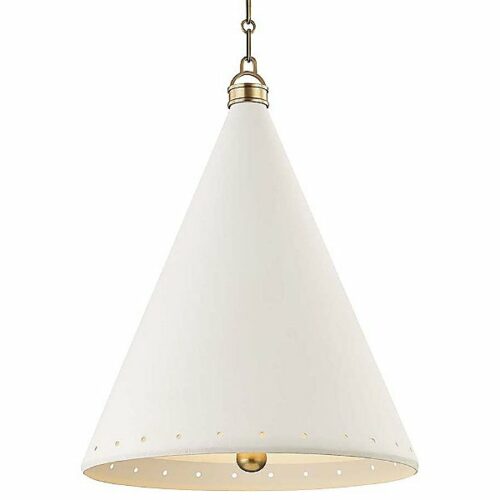 Hudson Valley Lighting Plaster No.1 Pendant Light - Color: Metallics - Size: Large - MDS402-AGB/WP