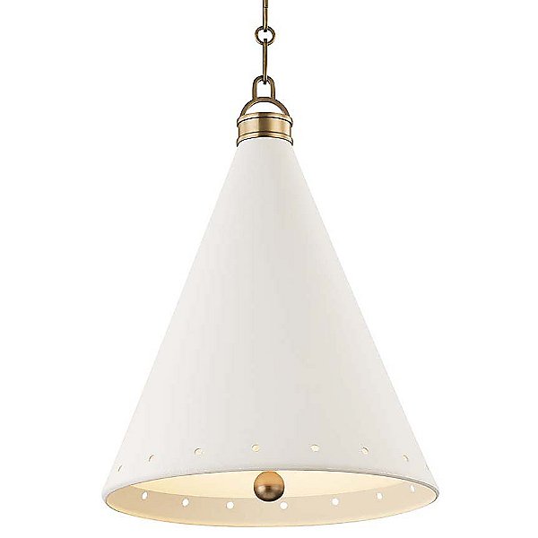 Hudson Valley Lighting Plaster No.1 Pendant Light - Color: Metallics - Size: Medium - MDS401-AGB/WP