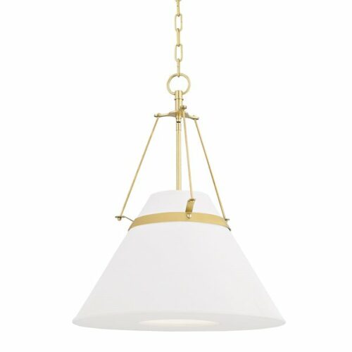 Hudson Valley Lighting Clemens Pendant Light - Color: White - Size: 1 light - 6421-AGB