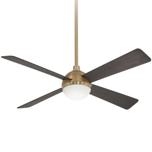 Minka Aire Orb Ceiling Fan - Color: Brass - Number of Blades: 4 - F623L-BBR/SBR