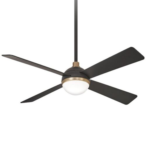 Minka Aire Orb Ceiling Fan - Color: Brass - Number of Blades: 4 - F623L-BC/SBR
