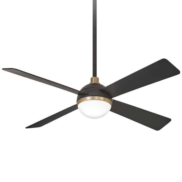Minka Aire Orb Ceiling Fan - Color: Brass - Number of Blades: 4 - F623L-BC/SBR