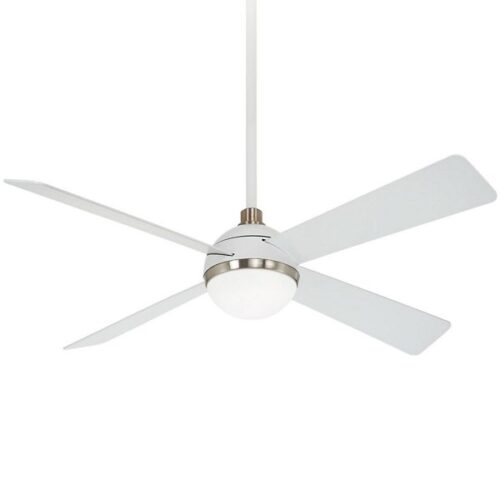 Minka Aire Orb Ceiling Fan - Color: White - Number of Blades: 4 - F623L-WHF/BN