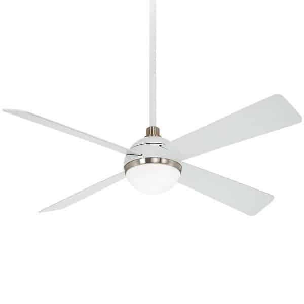 Minka Aire Orb Ceiling Fan - Color: White - Number of Blades: 4 - F623L-WHF/BN