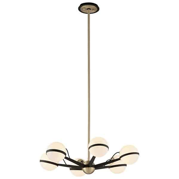 Troy Lighting Ace Chandelier - Color: White - Size: 6 light - F5303-TBZ/BBA
